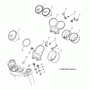 STEERING, SPEEDOMETER - V04CB16/ALL OPTIONS (4989568956B05)