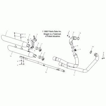 ENGINE, EXHAUST SYSTEM - V04CB16/ALL OPTIONS (4989568956C08)