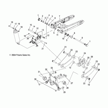 SUSPENSION, REAR and SWING ARM - V05AB16/EC16/GB16ALL OPTIONS (4996239623A04)