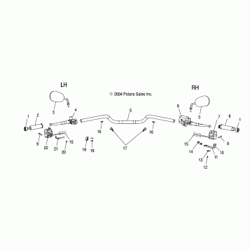 STEERING, HANDLEBAR - V05AB16DA/LA/GB16CA/CG/CH/CJ/CK/CR/DA/DG/DH/DJ/DK/DR/LA/LG/LH/LJ/LK/LR (4996239623A08)