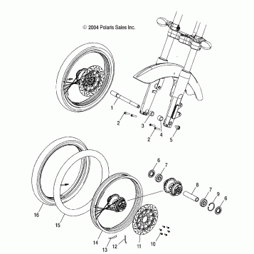 WHEELS, FRONT (SPOKED) - V05AB16/EC16/GB16ALL OPTIONS (4996239623B01)