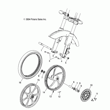 WHEELS, FRONT (BILLET) - V05AB16/EC16/GB16ALL OPTIONS (4996239623B02)
