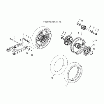WHEELS, REAR (SPOKED) - V05AB16/EC16/GB16ALL OPTIONS (4996239623B04)