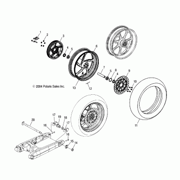 WHEELS, REAR (BILLET) - V05AB16/EC16/GB16ALL OPTIONS (4996239623B05)