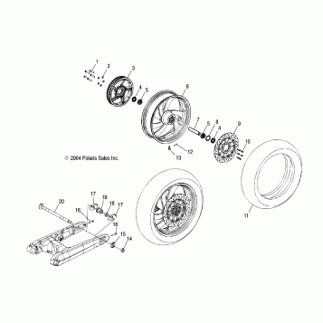 WHEELS, REAR (CAST) - V05AB16/EC16/GB16ALL OPTIONS (4996239623B06)