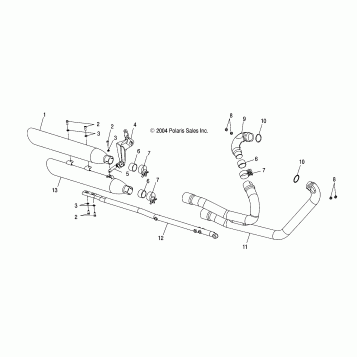 ENGINE, EXHAUST SYSTEM - V05AB16/EC16/GB16ALL OPTIONS (4996239623C08)