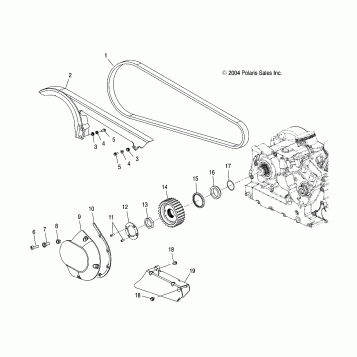 DRIVE TRAIN, FRONT DRIVE SPROCKET - V03GB16/ALL OPTIONS (4996239623C09)