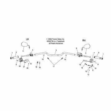 STEERING, HANDLEBAR - V05CB16/DC16/ALL OPTIONS (4996259625A08)