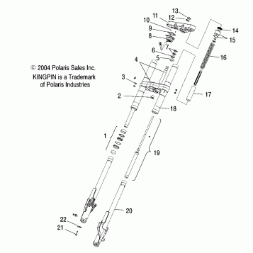 SUSPENSION, FRONT FORKS and CLAMP ASM. - V05CB16/DC16/ALL OPTIONS (4996259625A12)