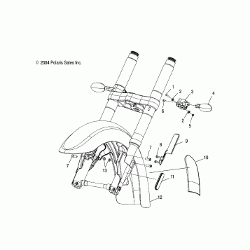 BODY, FRONT FENDER and TURN SIGNALS - V04CB16/ALL OPTIONS (4996259625A14)