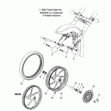 WHEELS, FRONT (BILLET) - V05CB16/DC16/ALL OPTIONS (4996259625B02)