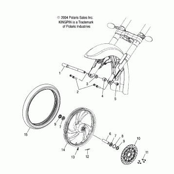 WHEELS, FRONT (CAST) - V05CB16/DC16/ALL OPTIONS (4996259625B03)