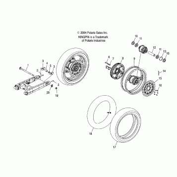 WHEELS, REAR (SPOKED) - V05CB16/DC16/ALL OPTIONS (4996259625B04)
