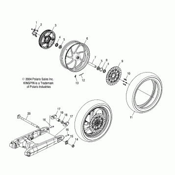WHEELS, REAR (BILLET) - V05CB16/DC16/ALL OPTIONS (4996259625B05)