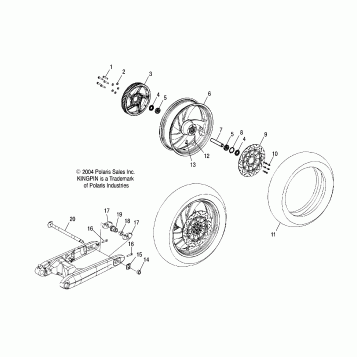 WHEELS, REAR (CAST) - V05CB16/DC16/ALL OPTIONS (4996259625B06)
