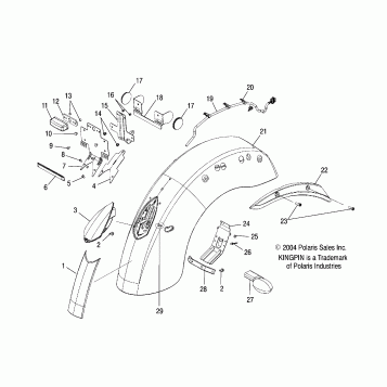 BODY, REAR FENDER and TAILLIGHT - V05CB16/DC16/ALL OPTIONS (4996259625B10)