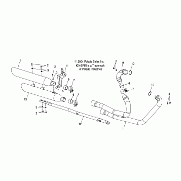 ENGINE, EXHAUST SYSTEM - V05CB16/DC16/ALL OPTIONS (4996259625C10)