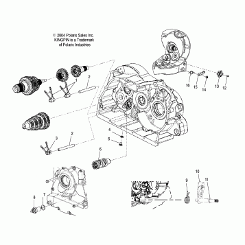 DRIVE TRAIN, SHIFT FORKS/DRUM - V05CB16/DC16/ALL OPTIONS (4996259625D10)