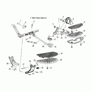 CHASSIS, FLOOR BOARD and SIDE STAND - V05TB16/ALL OPTIONS (4996279627A06)