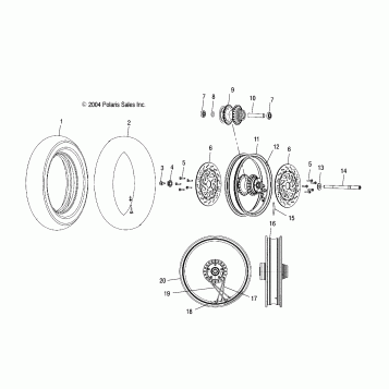 WHEELS, FRONT (LACED) - V05TB16/ALL OPTIONS (4996279627A13)