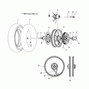 WHEELS, REAR (LACED) - V05TB16/ALL OPTIONS (4996279627A14)