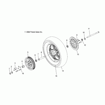 WHEELS, REAR (CAST) - V05TB16/ALL OPTIONS (4996279627B02)