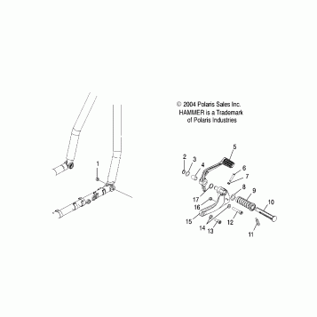 CHASSIS, R.H. FOOTPEG/BRAKE - V05HB26/ALL OPTIONS (4996299629A07)