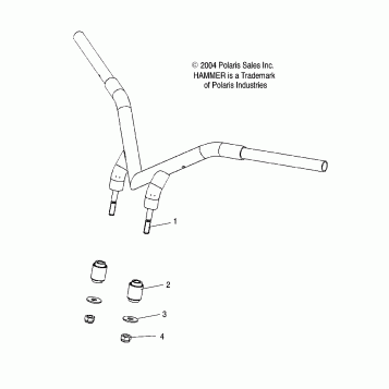STEERING, HANDLEBAR MOUNTING - V05HB26/ALL OPTIONS (4996299629A09)