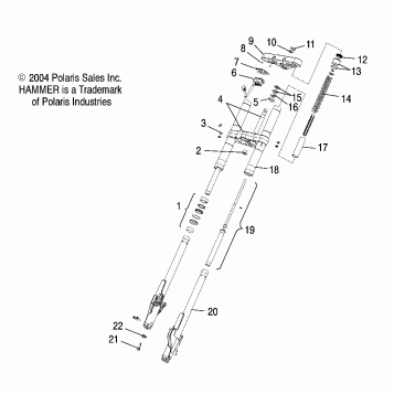 SUSPENSION, FRONT FORKS and CLAMP ASM. - V05HB26/ALL OPTIONS (4996299629A10)
