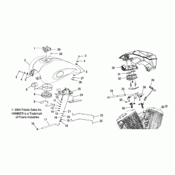 FUEL SYSTEM, FUEL TANK, LINES and THROTTLE BODY - V05HB26/ALL OPTIONS (4996299629A11)