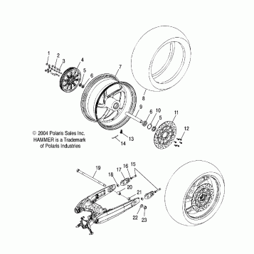 WHEELS, REAR (BILLET) - V05HB26/ALL OPTIONS (4996299629B01)