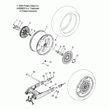 WHEELS, REAR (CAST) - V05HB26/ALL OPTIONS (4996299629B02)