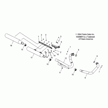 ENGINE, EXHAUST SYSTEM - V05HB26/ALL OPTIONS (4996299629C04)