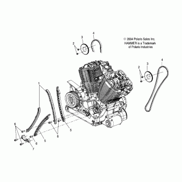ENGINE, CAMCHAIN - V05HB26/ALL OPTIONS (4996299629C12)