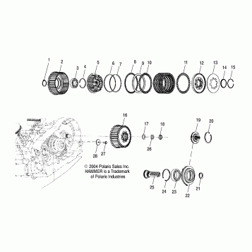 DRIVE TRAIN, CLUTCH - V05HB26/ALL OPTIONS (4996299629D06)
