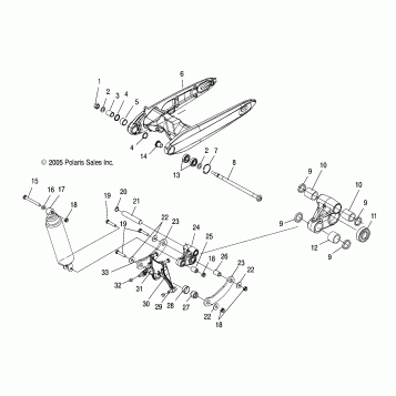 SUSPENSION, REAR and SWING ARM - V07AB26/GB26 ALL OPTIONS (4999203359920335A04)