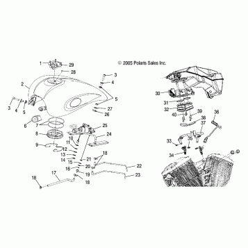 FUEL SYSTEM, FUEL TANK and LINES - V06AB26/GB26 ALL OPTIONS (4999203359920335A11)