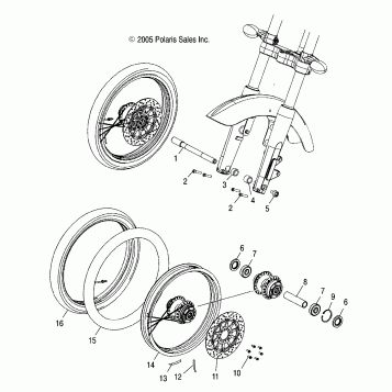 WHEELS, FRONT (SPOKED) - V06AB26/GB26 ALL OPTIONS (4999203359920335A13)