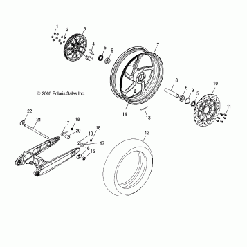 WHEELS, REAR (BILLET) - V07AB26/GB26 ALL OPTIONS (4999203359920335B03)