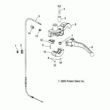 STEERING, CLUTCH LEVER ASM. - V07AB26/GB26 ALL OPTIONS (4999203359920335B12)