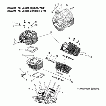 ENGINE, CYLINDER and HEAD - V07AB26/GB26 ALL OPTIONS (4999203359920335C12)