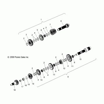 DRIVE TRAIN, TRANSMISSION (5 SPEED) - V10HB36DD/HS36DC/BB26DA ALL OPTIONS (4999203359920335D08)