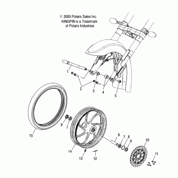 WHEELS, FRONT (BILLET) - V07CB26/CD26 ALL OPTIONS (4999203389920338A14)