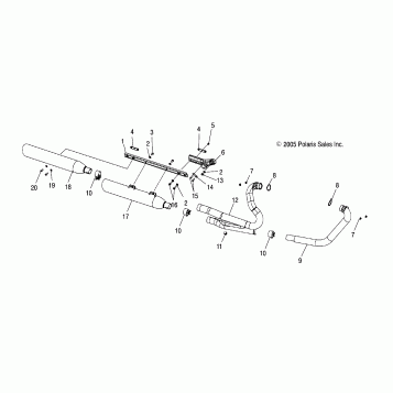 ENGINE, EXHAUST SYSTEM (If built to 8/2/05) - V06CB26 ALL OPTIONS (4999203389920338C03)