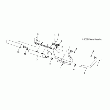 ENGINE, EXHAUST SYSTEM (If built after 8/2/05) - V06CB26 ALL OPTIONS (4999203389920338C04)