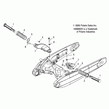 CHASSIS, FOOTPEGS, PASSENGER - V07HB26/HS26 ALL OPTIONS (4999203419920341A05)