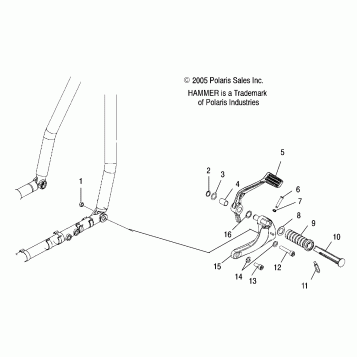 CHASSIS, FOOTPEG, R.H./BRAKE - V07HB26/HS26 ALL OPTIONS (4999203419920341A07)