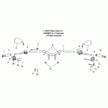 STEERING, HANDLEBAR - V07HB26 ALL OPTIONS (4999203419920341A08)