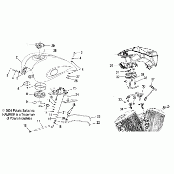FUEL SYSTEM, FUEL TANK and LINES - V06HB26/ALL OPTIONS (4999203419920341A11)