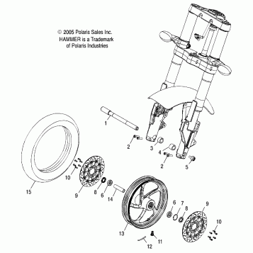 WHEELS, FRONT (BILLET) - V07HB26/HS26 ALL OPTIONS (4999203419920341A13)